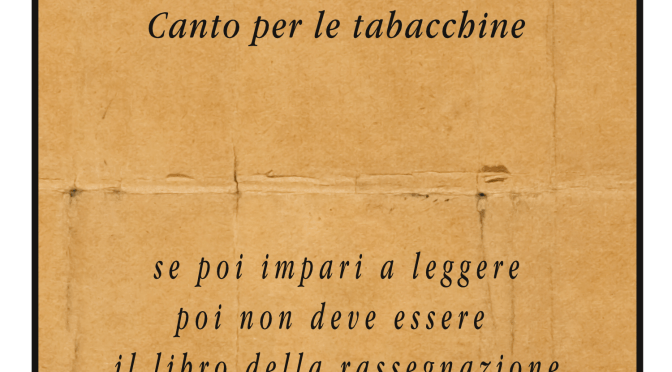 17 Gennaio 2015 – Taranto/Biblioteca Popolare – “A nuda voce. Canto per le tabacchine” di Elio Coriano, con Elio Coriano, Stella Grande, Vito Aluisi